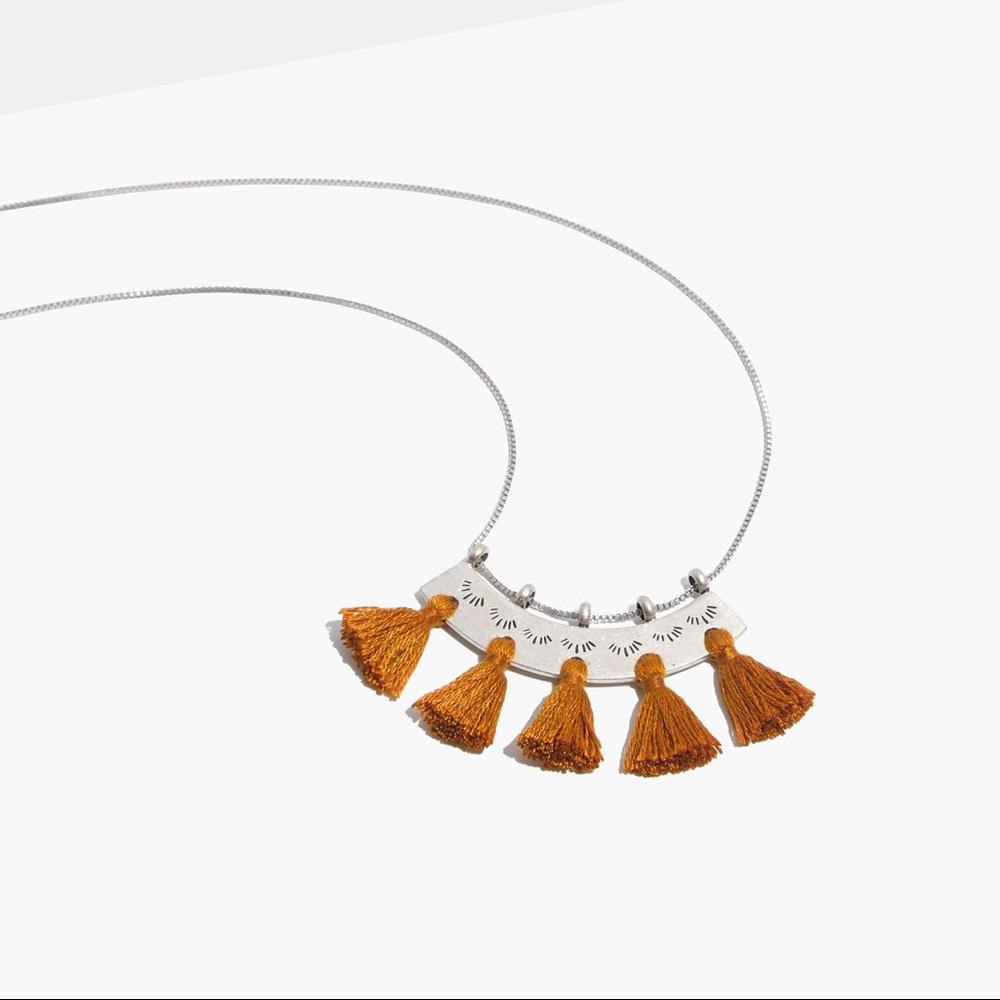 Madewell Supernova Tassel Necklace in Mustard